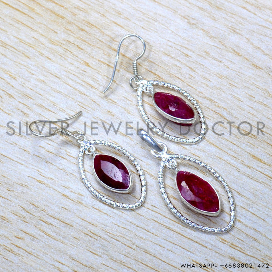 Ruby 925 Sterling Silver Jewelry Set (SJWS-128)