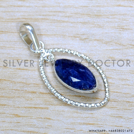 Sapphire 925 Sterling Silver Jewelry Set (SJWS-134)