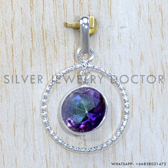 Mystic Topaz 925 Sterling Silver Jewelry Set (SJWS-139)