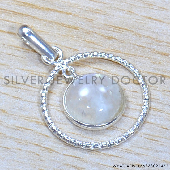 Rainbow Moonstone 925 Sterling Silver Jewelry Set (SJWS-143)
