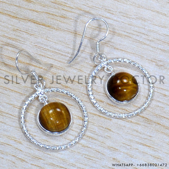 Tiger Eye 925 Sterling Silver Jewelry Set (SJWS-145)
