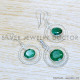 Emerald 925 Sterling Silver Jewelry Set (SJWS-147)