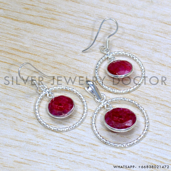 Amethyst 925 Sterling Silver Jewelry Set (SJWS-149)