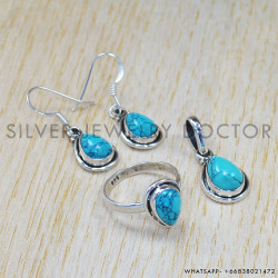 Turquoise 925 Sterling Silver Jewelry Set (SJWS-15)