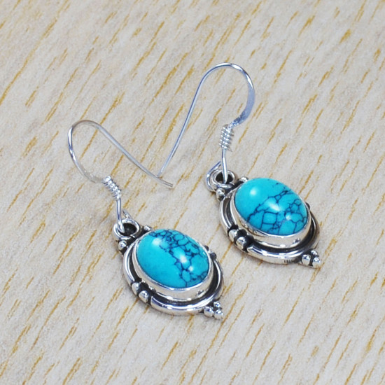 Turquoise Gemstone Ancient Look 925 Sterling Silver Fine Jewelry Set SJWS-21