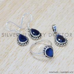 Iolite 925 Sterling Silver Jewelry Set (SJWS-28)