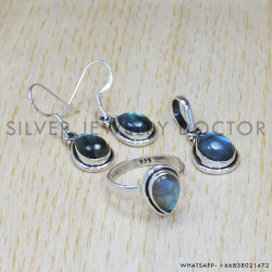 Labradorite 925 Sterling Silver Jewelry Set (SJWS-3)