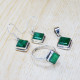 925 Sterling Silver Semi Precious Emerald Gemstone Jewelry Set SJWS-31