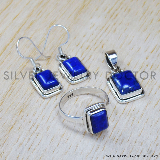 Lapis Lazuli 925 Sterling Silver Jewelry Set (SJWS-33) Lapis Lazuli 925 Sterling Silver Jewelry Set (SJWS-33)