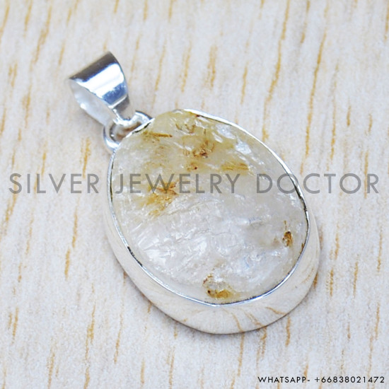 Rough Golden Rutile 925 Sterling Silver Jewelry Set (SJWS-37) Rough Golden Rutile 925 Sterling Silver Jewelry Set (SJWS-37)