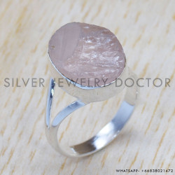 Rough Rose Quartz 925 Sterling Silver Jewelry Set (SJWS-38) Rough Rose Quartz 925 Sterling Silver Jewelry Set (SJWS-38)
