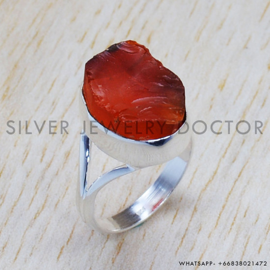 Rough Carnelian 925 Sterling Silver Jewelry Set (SJWS-45) Rough Carnelian 925 Sterling Silver Jewelry Set (SJWS-45)