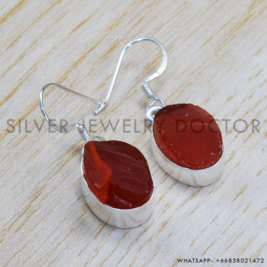Rough Carnelian 925 Sterling Silver Jewelry Set (SJWS-45) Rough Carnelian 925 Sterling Silver Jewelry Set (SJWS-45)