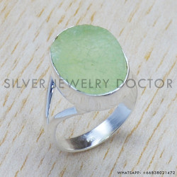 Rough Prehnite 925 Sterling Silver Jewelry Set (SJWS-46) Rough Prehnite 925 Sterling Silver Jewelry Set (SJWS-46)