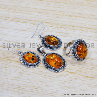 Amber 925 Sterling Silver Jewelry Set (SJWS-48) Amber 925 Sterling Silver Jewelry Set (SJWS-48)