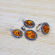 Amber Gemstone Pure 925 Sterling Silver Handmade Fine Jewelry Set SJWS-48