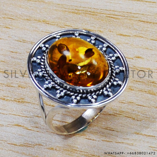 Amber 925 Sterling Silver Jewelry Set (SJWS-51)