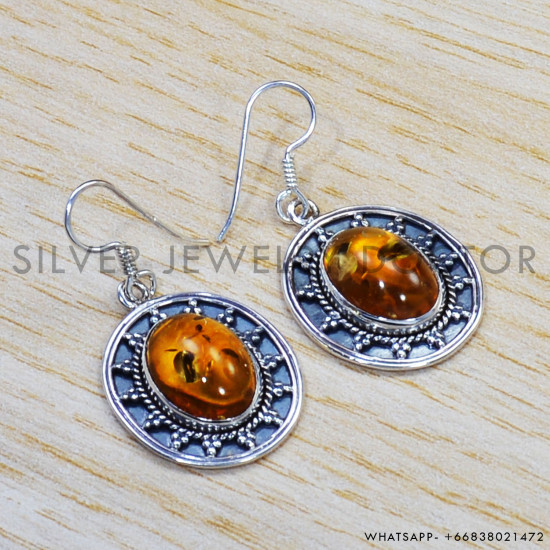 Amber 925 Sterling Silver Jewelry Set (SJWS-51)