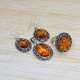 Amber Gemstone Wholesale Price 925 Real Sterling Silver Jewelry Set SJWS-52