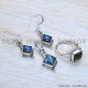 Rainbow Moonstone 925 Sterling Silver Jewelry Set (SJWS-64)