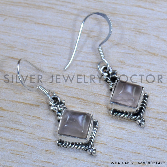 Rose Quartz 925 Sterling Silver Jewelry Set (SJWS-65)
