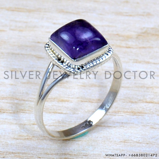 Amethyst 925 Sterling Silver Jewelry Set (SJWS-67)