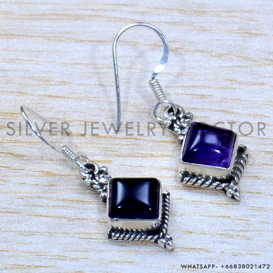 Amethyst 925 Sterling Silver Jewelry Set (SJWS-67)
