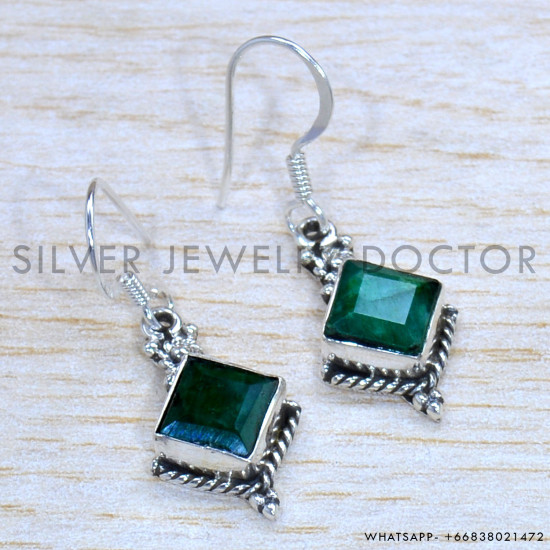 Emerald 925 Sterling Silver Jewelry Set (SJWS-68)