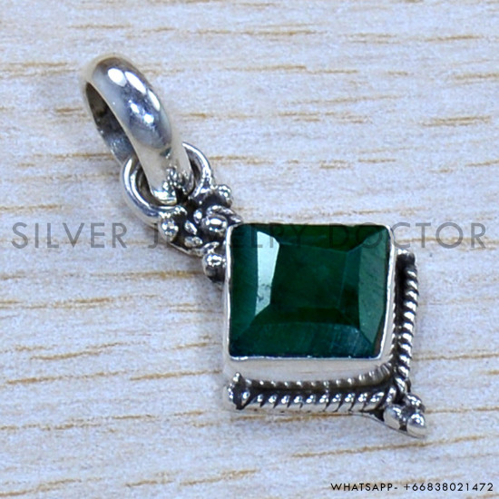 Emerald 925 Sterling Silver Jewelry Set (SJWS-68)