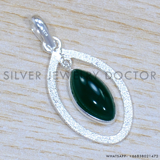 Green Onyx 925 Sterling Silver Jewelry Set (SJWS-77)