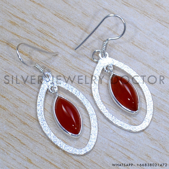 Carnelian 925 Sterling Silver Jewelry Set (SJWS-78)