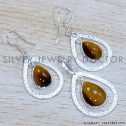 Tiger Eye 925 Sterling Silver Jewelry Set (SJWS-87)