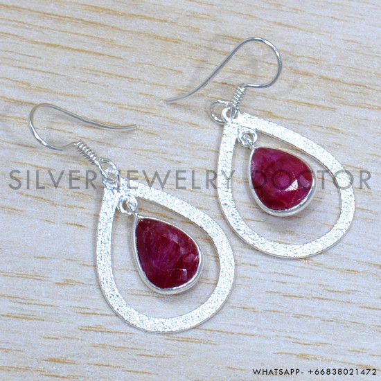 Ruby 925 Sterling Silver Jewelry Set (SJWS-95)