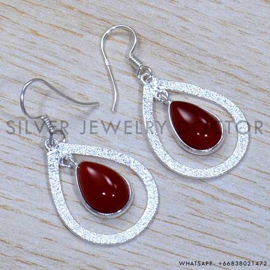 Carnelian 925 Sterling Silver Jewelry Set (SJWS-98)