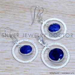 Sapphire 925 Sterling Silver Jewelry Set (SJWS-99)