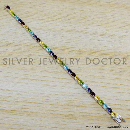 Peridot 925 Sterling Silver Bracelet (WB-6470) Peridot 925 Sterling Silver Bracelet (WB-6470)