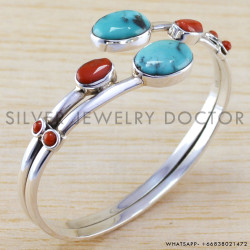 Turquoise 925 Sterling Silver Bangles (WB-6485) Turquoise 925 Sterling Silver Bangles (WB-6485)