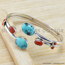 Turquoise 925 Sterling Silver Bangles (WB-6485)