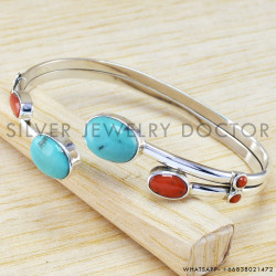 Turquoise 925 Sterling Silver Bangles (WB-6486)