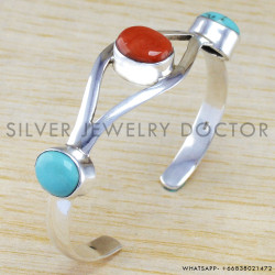 Turquoise 925 Sterling Silver Bangles (WB-6487) Turquoise 925 Sterling Silver Bangles (WB-6487)