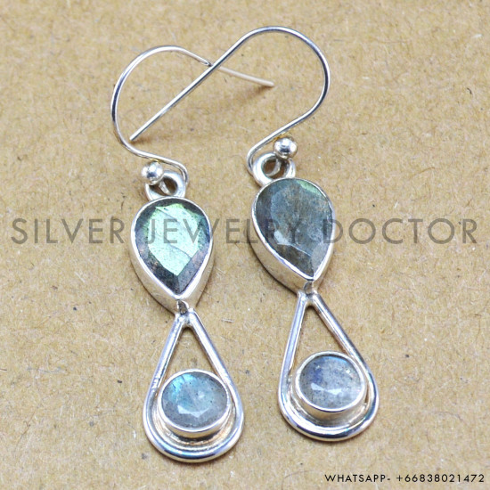 Labradorite 925 Sterling Silver Earrings (WE-6214) Labradorite 925 Sterling Silver Earrings (WE-6214)