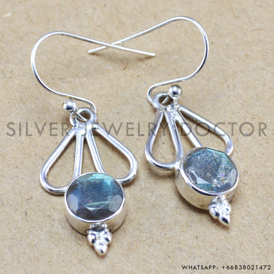 Labradorite 925 Sterling Silver Earrings (WE-6215) Labradorite 925 Sterling Silver Earrings (WE-6215)