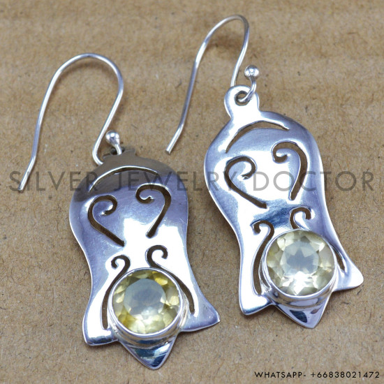 Citrine 925 Sterling Silver Earrings (WE-6220) Citrine 925 Sterling Silver Earrings (WE-6220)