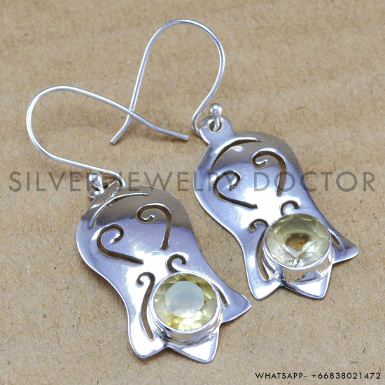 Citrine 925 Sterling Silver Earrings (WE-6220) Citrine 925 Sterling Silver Earrings (WE-6220)