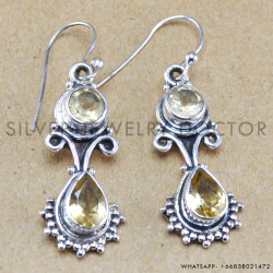 Citrine 925 Sterling Silver Earrings (WE-6222)