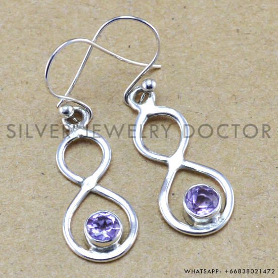 Amethyst 925 Sterling Silver Earrings (WE-6225) Amethyst 925 Sterling Silver Earrings (WE-6225)