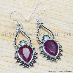 Ruby 925 Sterling Silver Earrings (WE-6250)