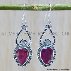 Ruby 925 Sterling Silver Earrings (WE-6250)