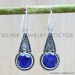 Sapphire 925 Sterling Silver Earrings (WE-6251)