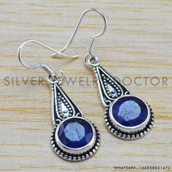 Sapphire 925 Sterling Silver Earrings (WE-6251)